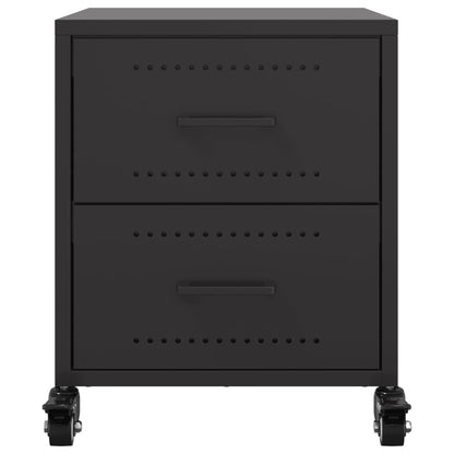 Bedside Cabinet Black 36x39x43.5 cm Steel