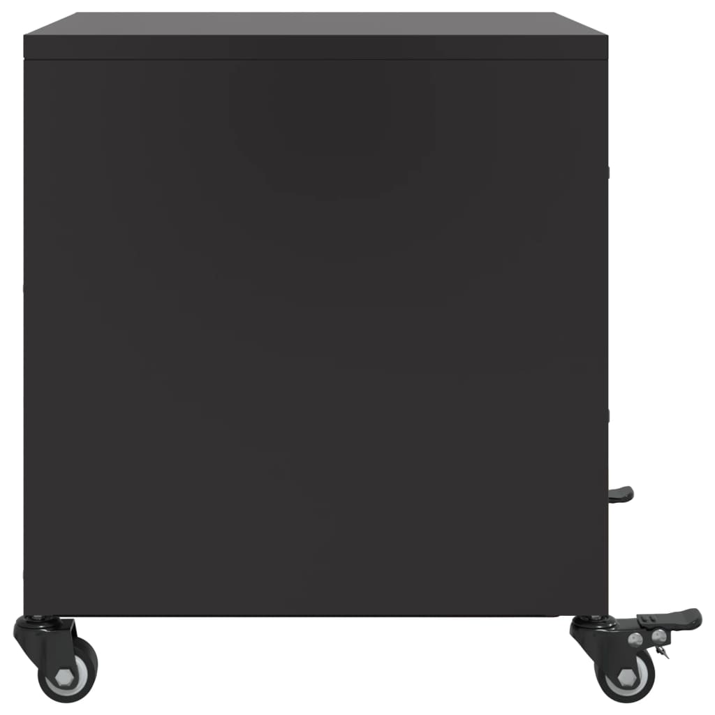 Bedside Cabinet Black 36x39x43.5 cm Steel