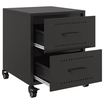 Bedside Cabinet Black 36x39x43.5 cm Steel