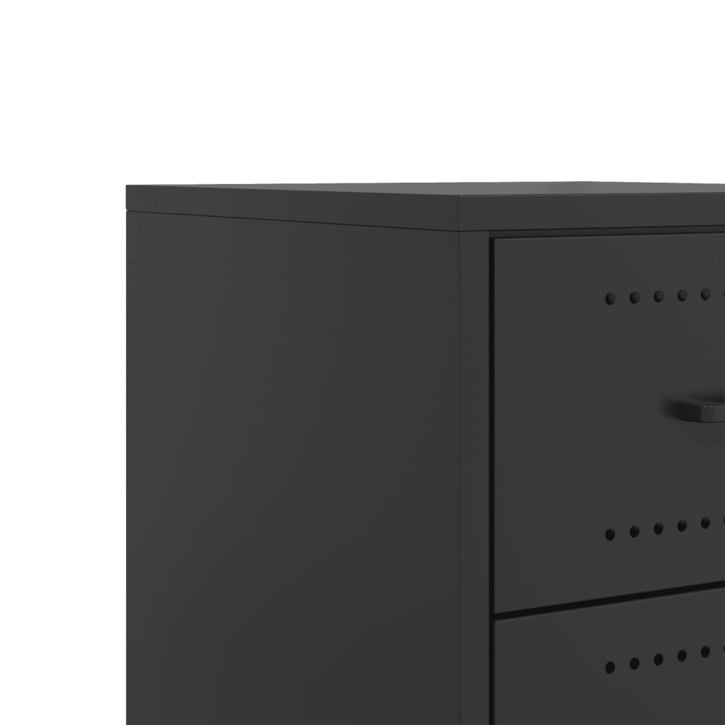 Bedside Cabinet Black 36x39x43.5 cm Steel