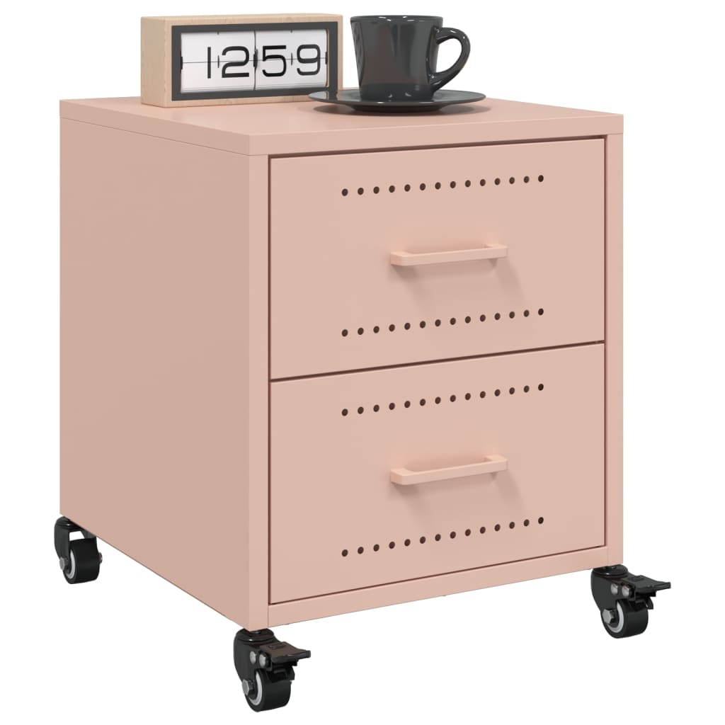 Bedside Cabinet Pink 36x39x43.5 cm Steel