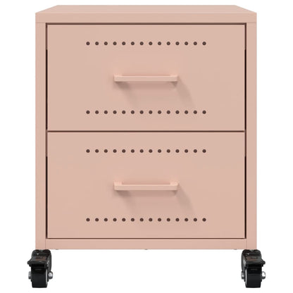 Bedside Cabinet Pink 36x39x43.5 cm Steel