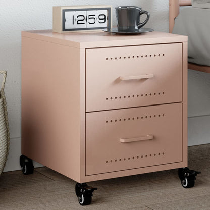 Bedside Cabinet Pink 36x39x43.5 cm Steel