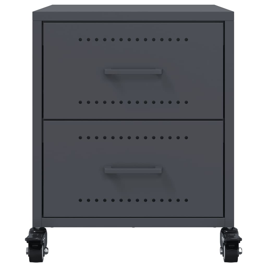 Bedside Cabinets 2 pcs Anthracite 36x39x43.5 cm Steel