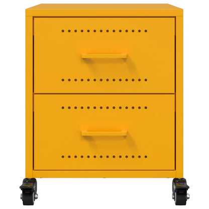 Bedside Cabinets 2 pcs Mustard Yellow 36x39x43.5 cm Steel