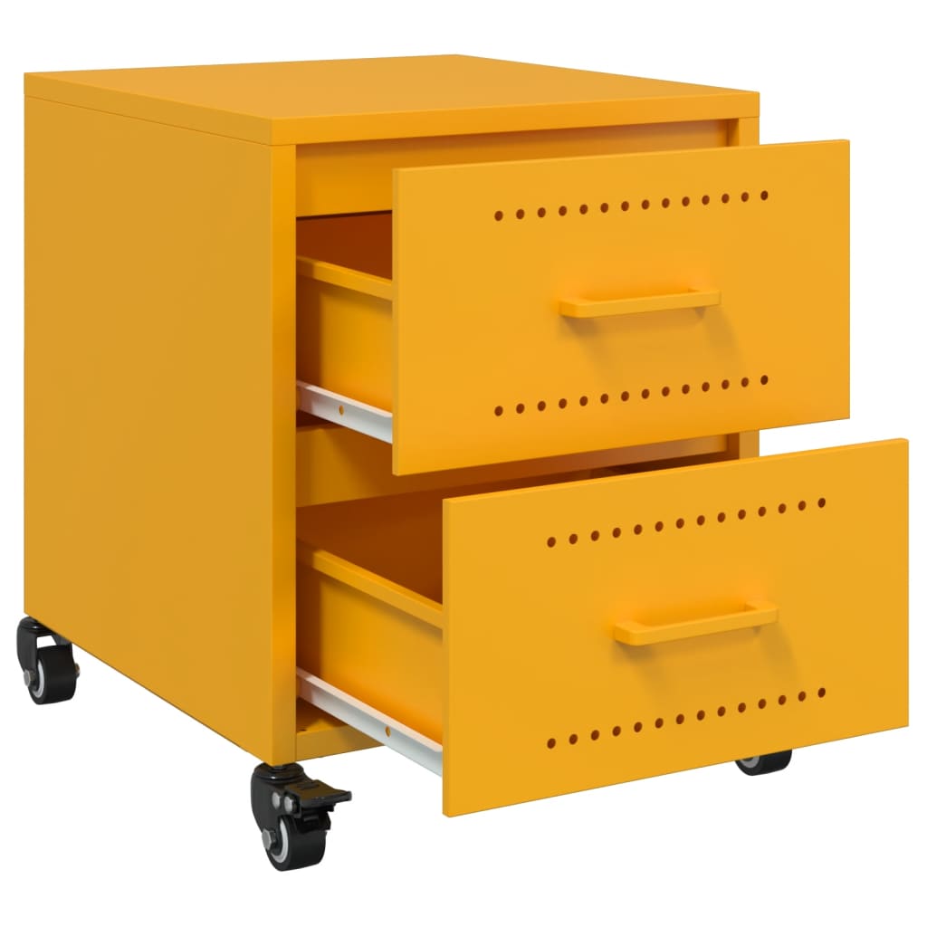 Bedside Cabinets 2 pcs Mustard Yellow 36x39x43.5 cm Steel