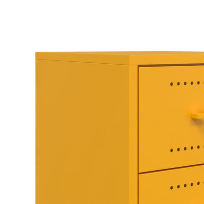 Bedside Cabinets 2 pcs Mustard Yellow 36x39x43.5 cm Steel