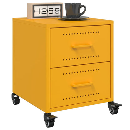 Bedside Cabinets 2 pcs Mustard Yellow 36x39x43.5 cm Steel