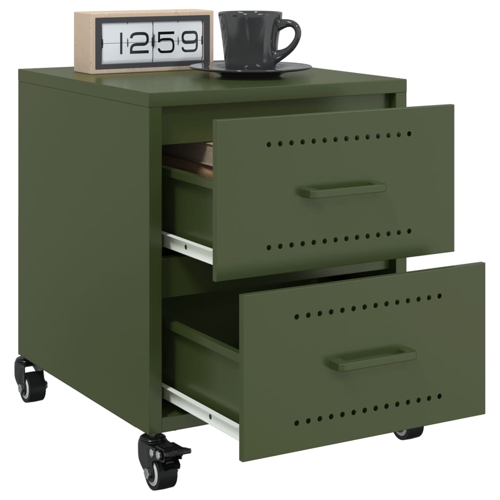 Bedside Cabinet Olive Green 36x39x43.5 cm Steel