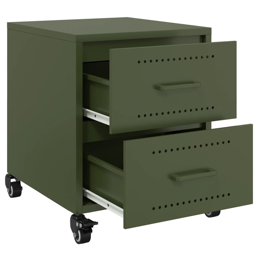 Bedside Cabinet Olive Green 36x39x43.5 cm Steel