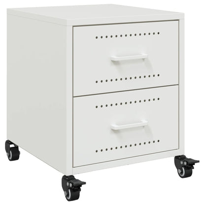 Bedside Cabinet White 36x39x43.5 cm Steel