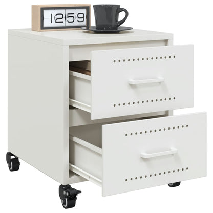 Bedside Cabinet White 36x39x43.5 cm Steel