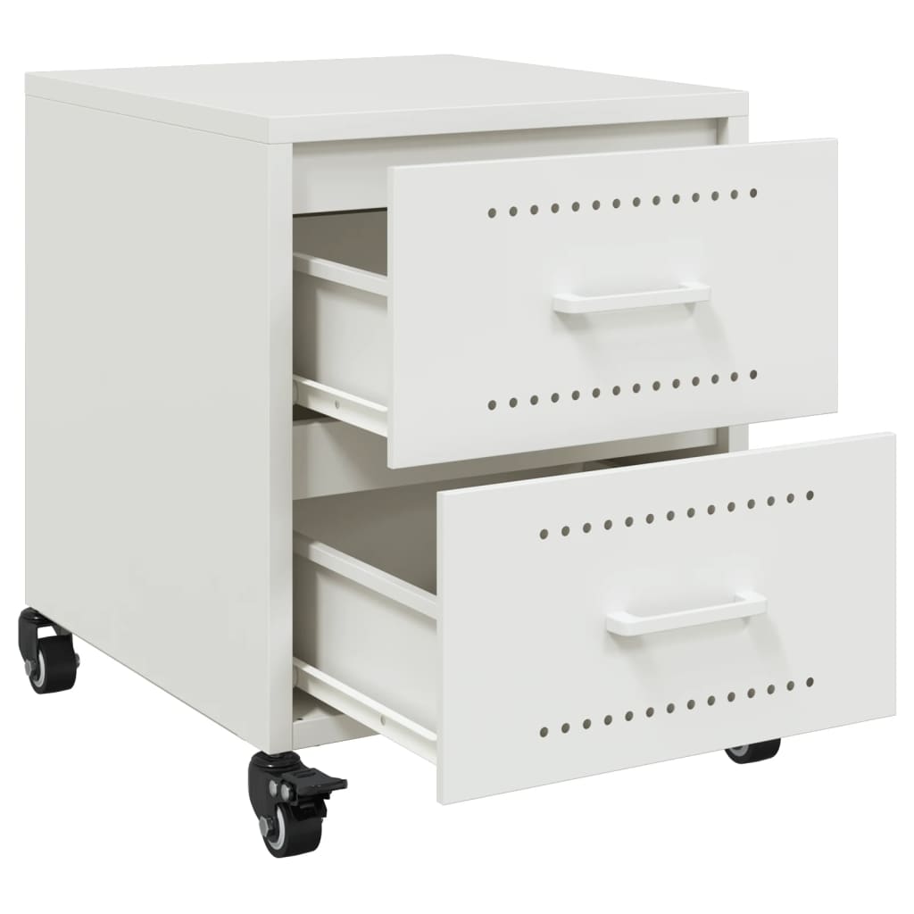 Bedside Cabinet White 36x39x43.5 cm Steel