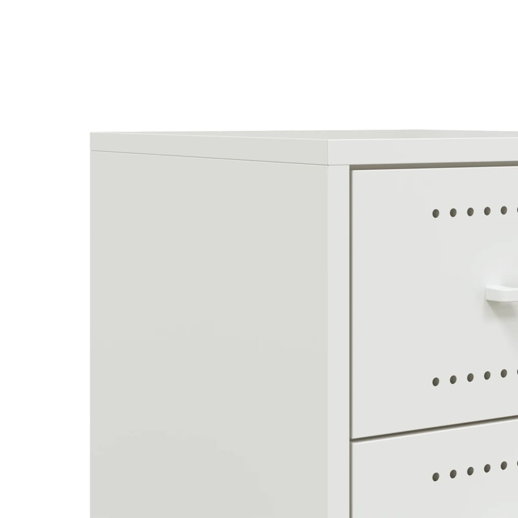 Bedside Cabinet White 36x39x43.5 cm Steel