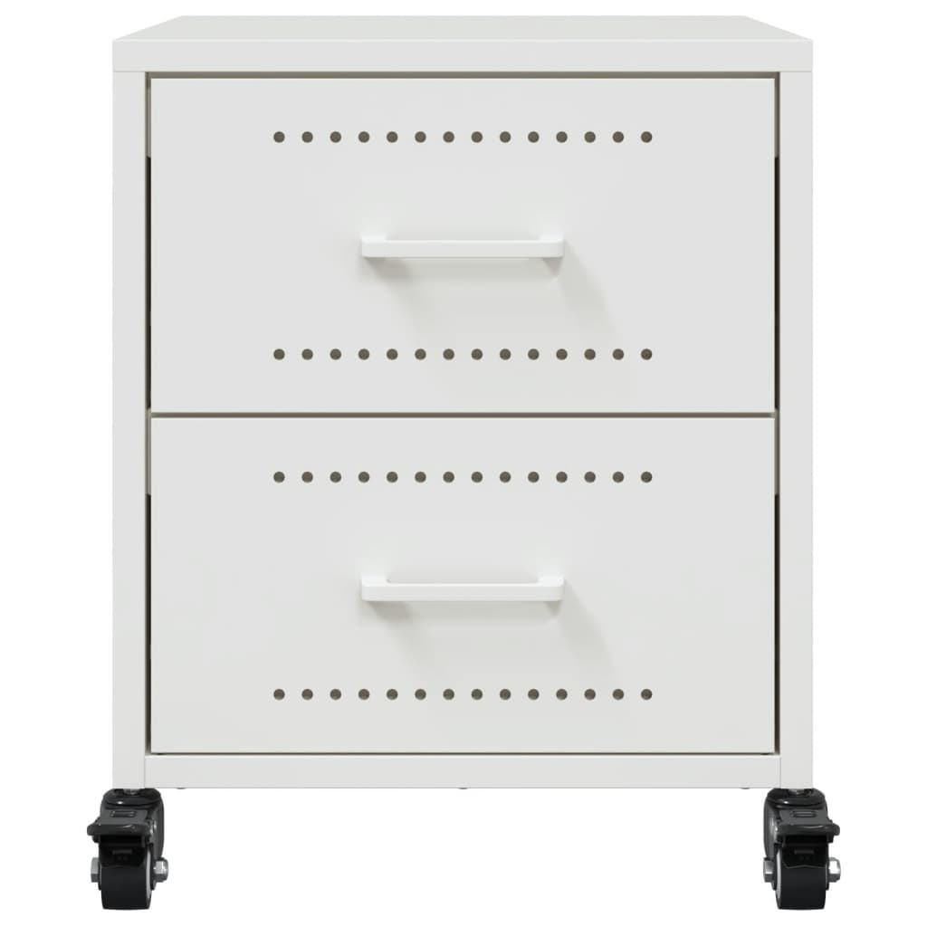 Bedside Cabinets 2 pcs White 36x39x43.5 cm Steel