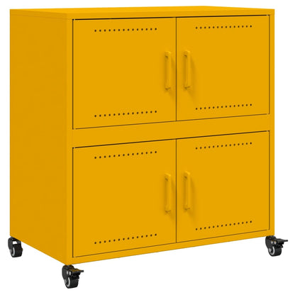 Sideboard Mustard Yellow 68x39x72 cm Steel