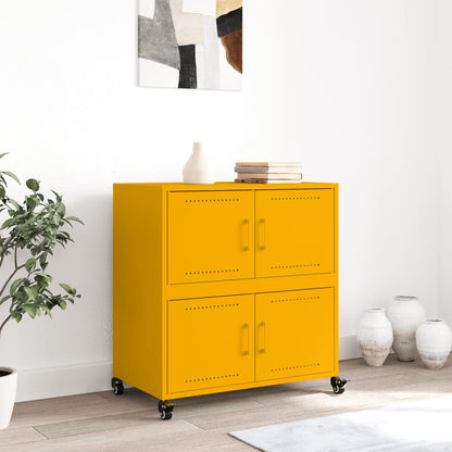 Sideboard Mustard Yellow 68x39x72 cm Steel