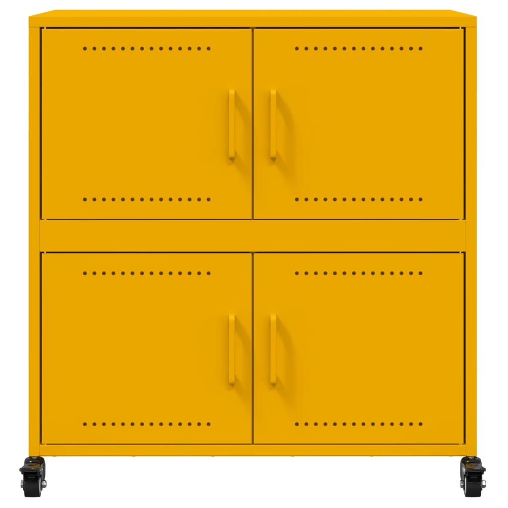 Sideboard Mustard Yellow 68x39x72 cm Steel