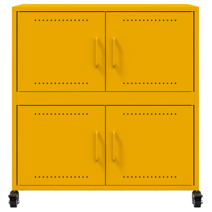 Sideboard Mustard Yellow 68x39x72 cm Steel