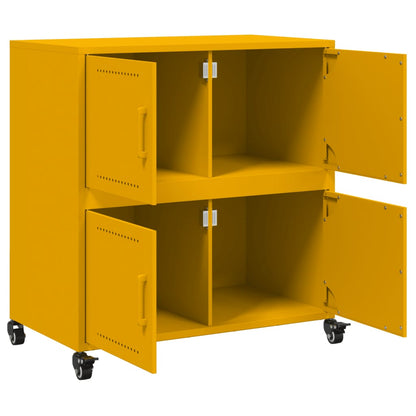 Sideboard Mustard Yellow 68x39x72 cm Steel