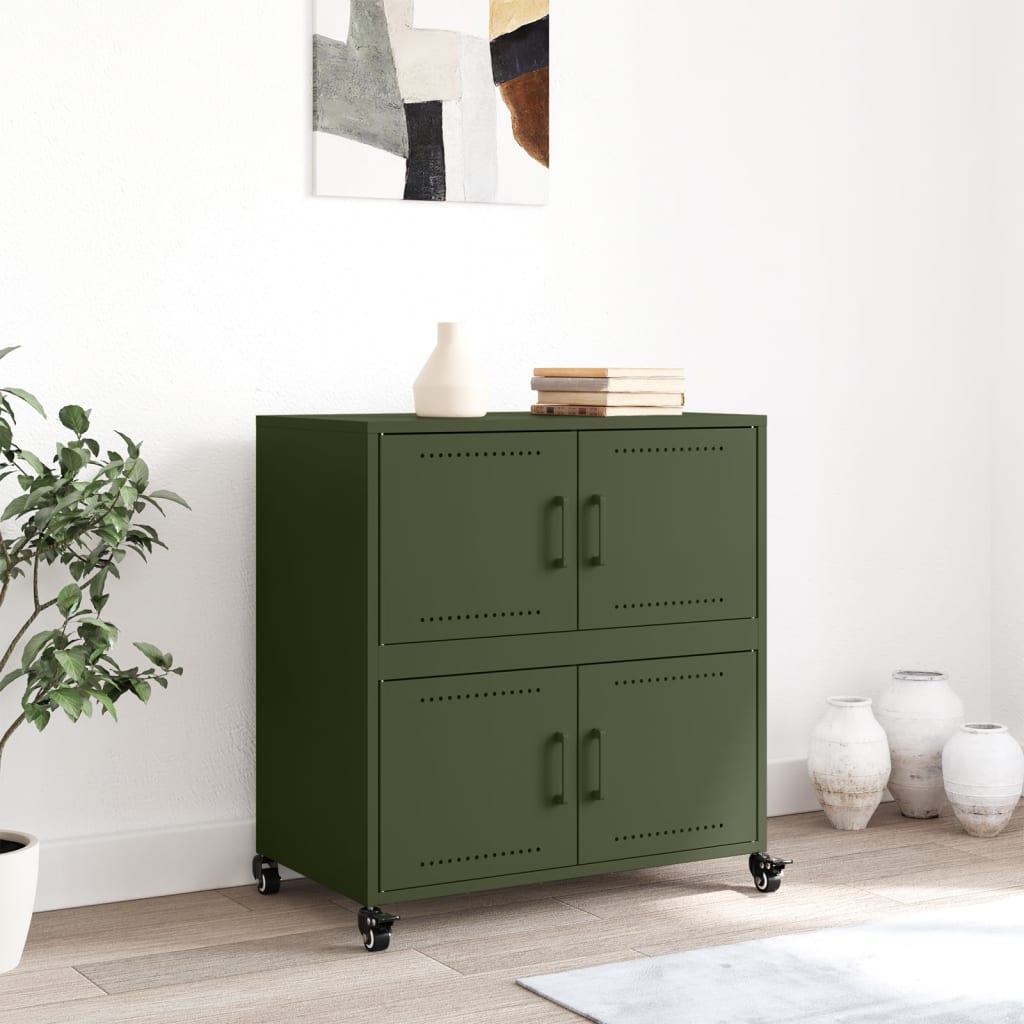 Sideboard Olive Green 68x39x72 cm Steel