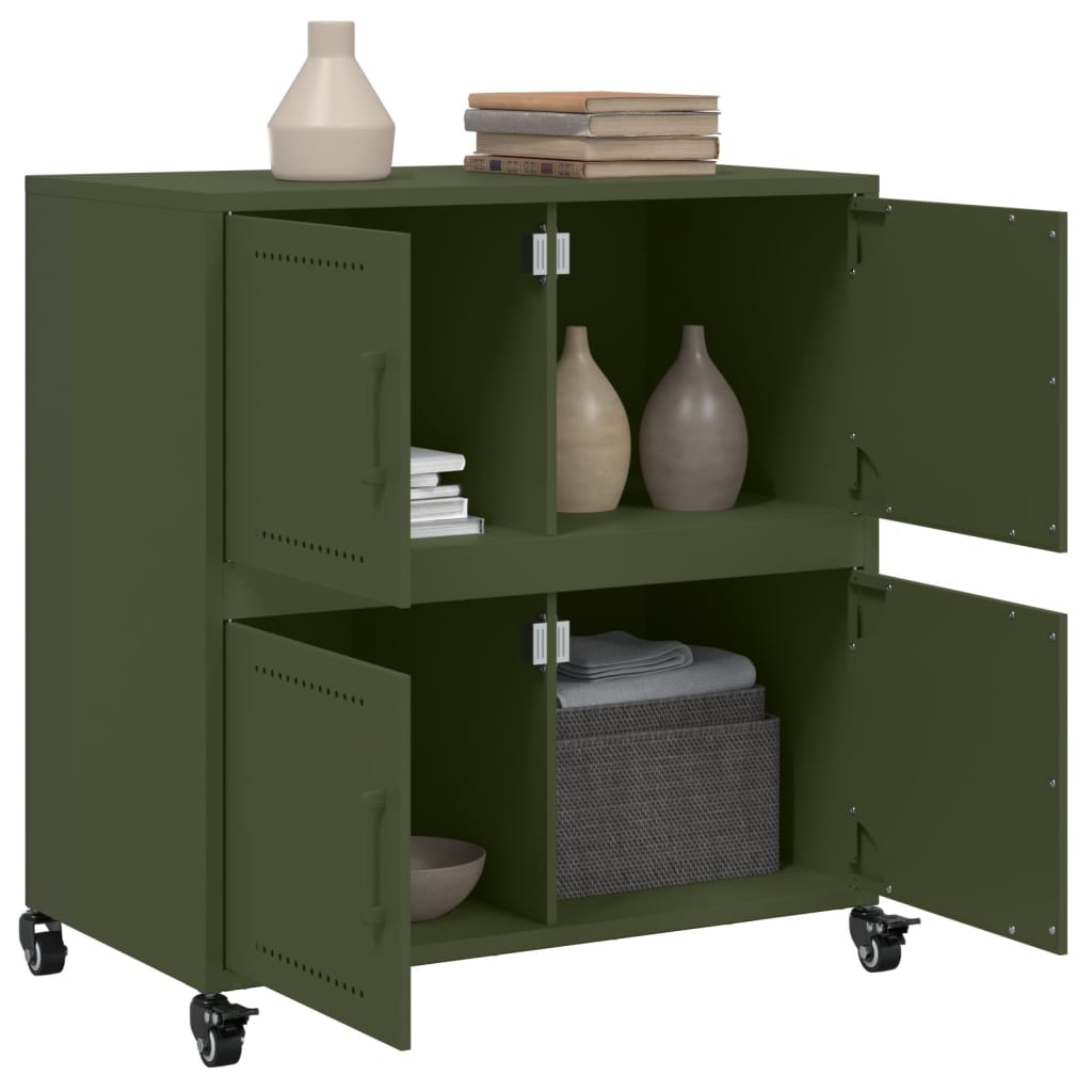 Sideboard Olive Green 68x39x72 cm Steel