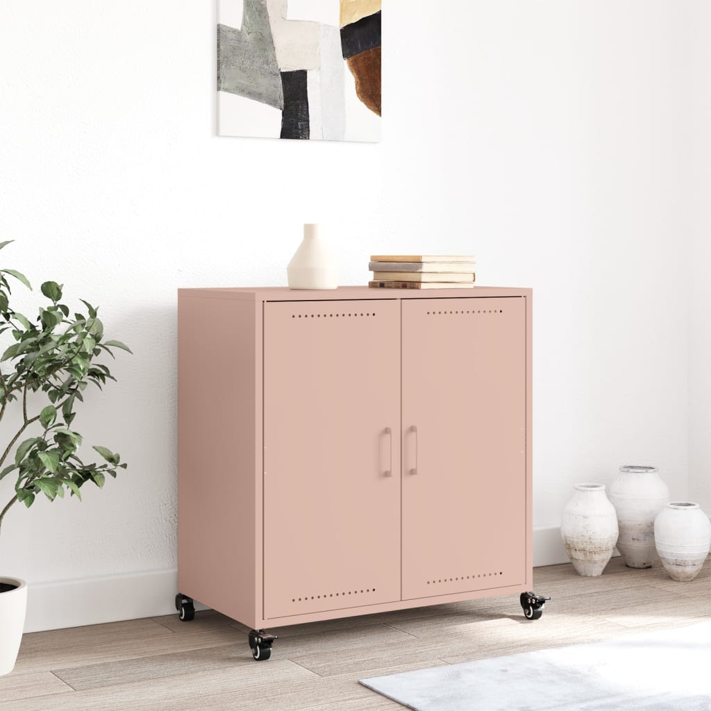 Sideboard Pink 68.5x39x72 cm Steel