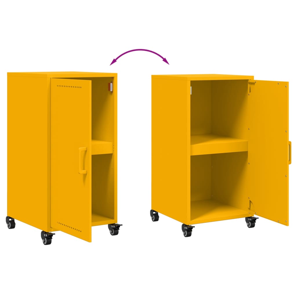 Sideboard Mustard Yellow 36x39x72 cm Steel