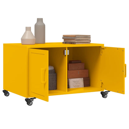 Coffee Table Mustard Yellow 68x50x43.5 cm Steel