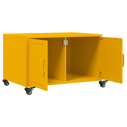 Coffee Table Mustard Yellow 68x50x43.5 cm Steel