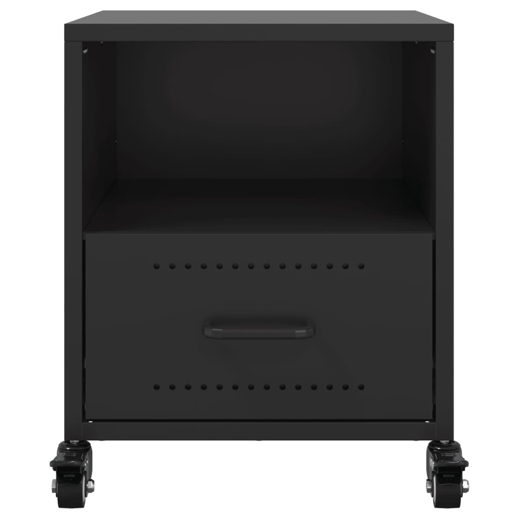 Bedside Cabinets 2 pcs Black 36x39x43.5 cm Steel