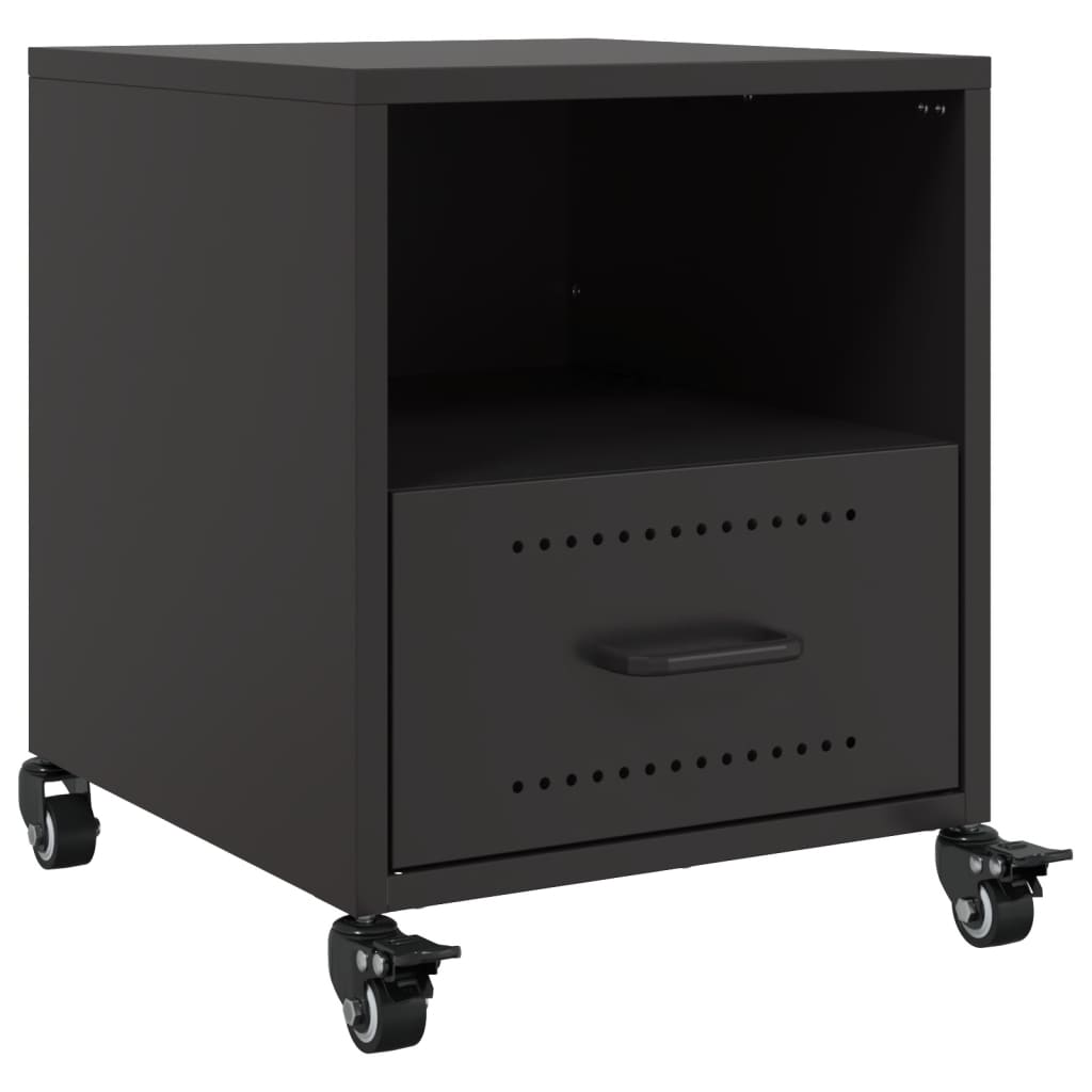 Bedside Cabinets 2 pcs Black 36x39x43.5 cm Steel