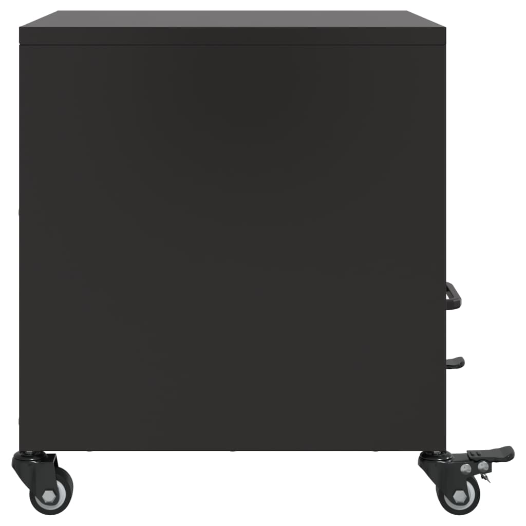 Bedside Cabinets 2 pcs Black 36x39x43.5 cm Steel