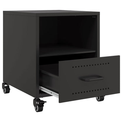 Bedside Cabinets 2 pcs Black 36x39x43.5 cm Steel