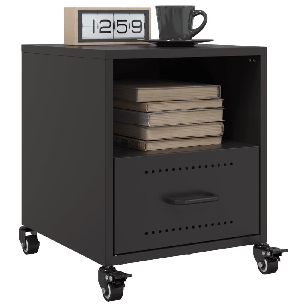 Bedside Cabinets 2 pcs Black 36x39x43.5 cm Steel