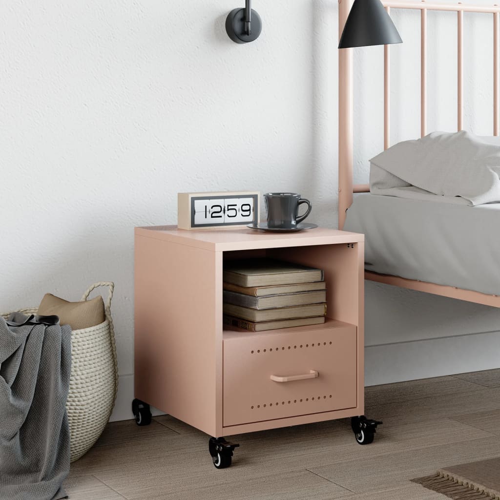 Bedside Cabinet Pink 36x39x43.5 cm Steel