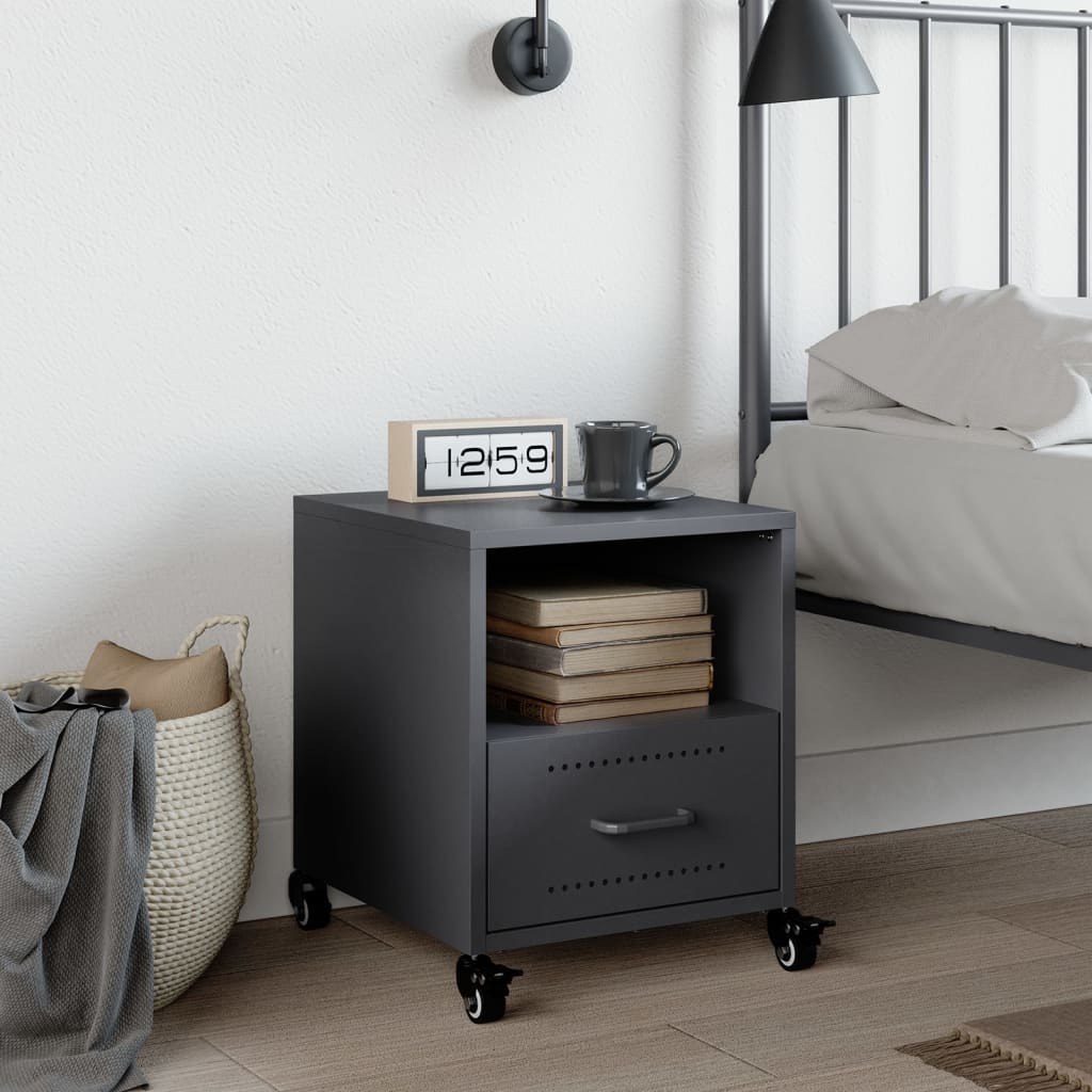 Bedside Cabinet Anthracite 36x39x43.5 cm Steel