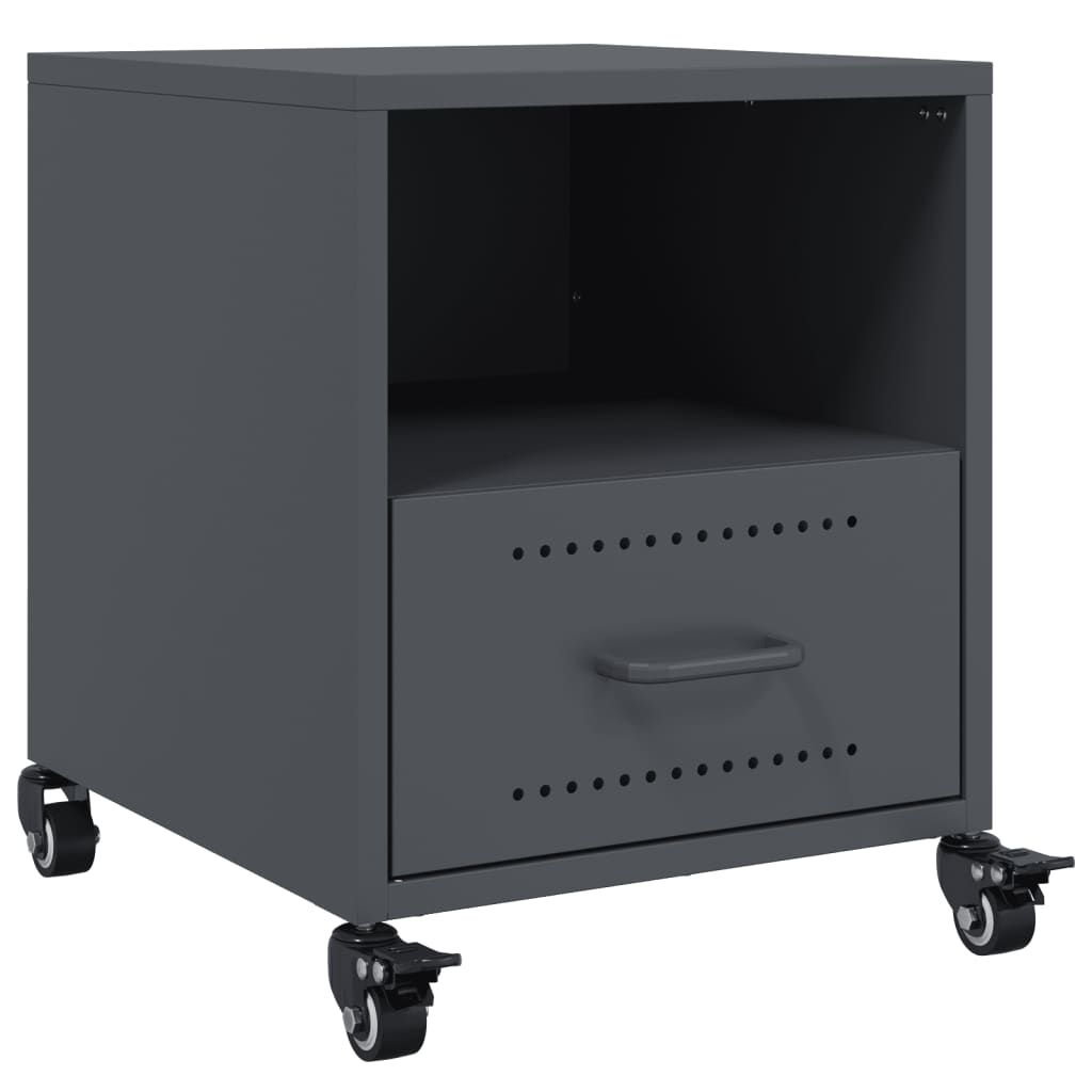 Bedside Cabinets 2 pcs Anthracite 36x39x43.5 cm Steel