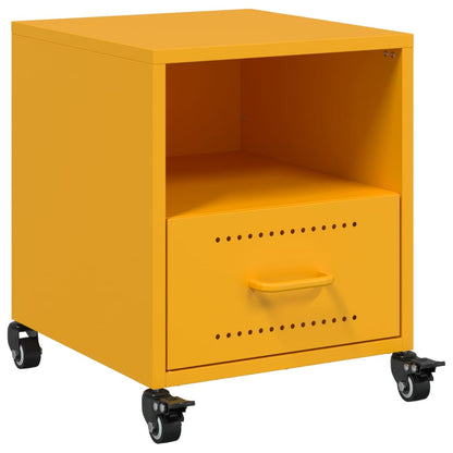 Bedside Cabinet Mustard Yellow 36x39x43.5 cm Steel