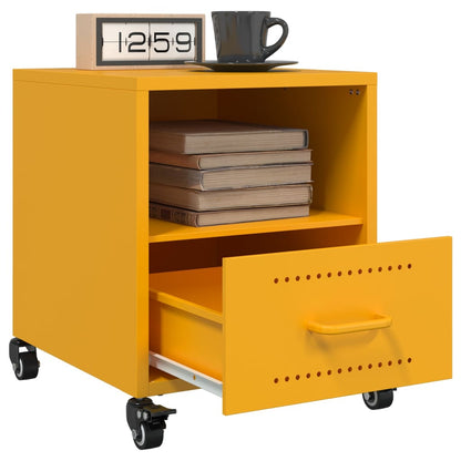 Bedside Cabinet Mustard Yellow 36x39x43.5 cm Steel