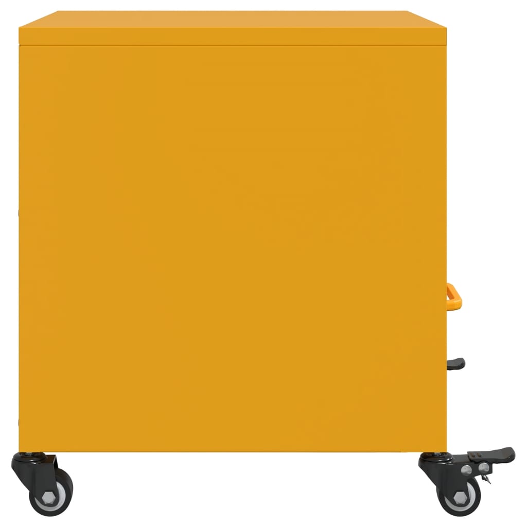 Bedside Cabinet Mustard Yellow 36x39x43.5 cm Steel