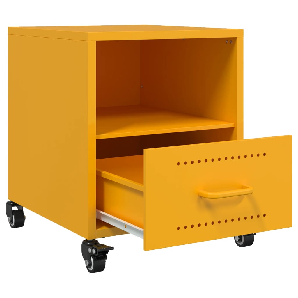 Bedside Cabinet Mustard Yellow 36x39x43.5 cm Steel