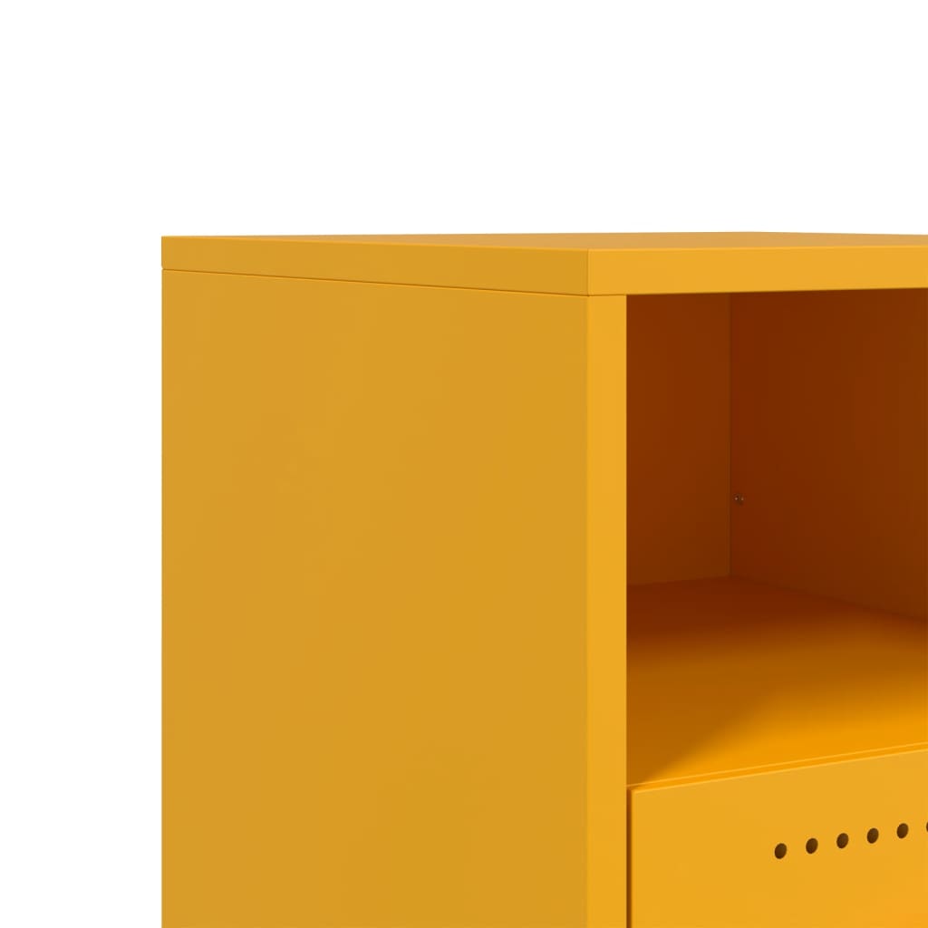 Bedside Cabinet Mustard Yellow 36x39x43.5 cm Steel