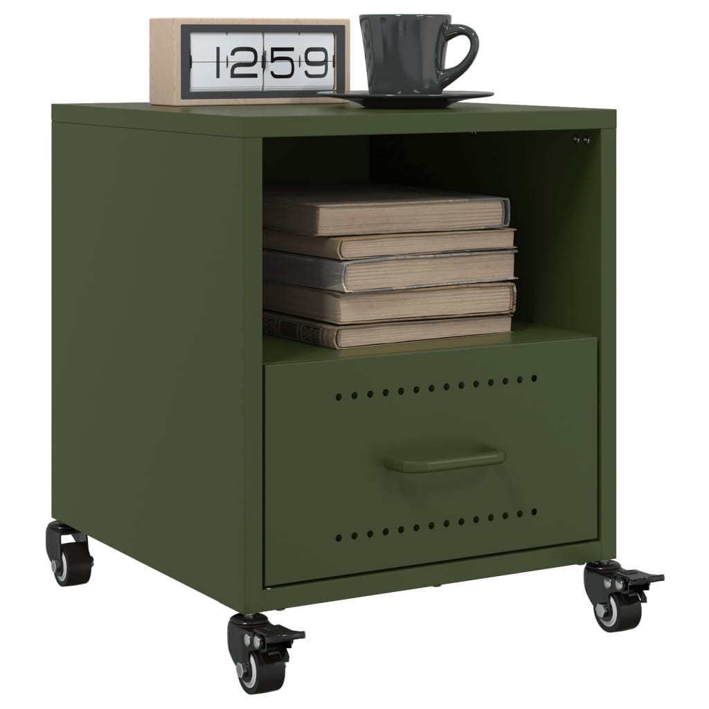 Bedside Cabinet Olive Green 36x39x43.5 cm Steel