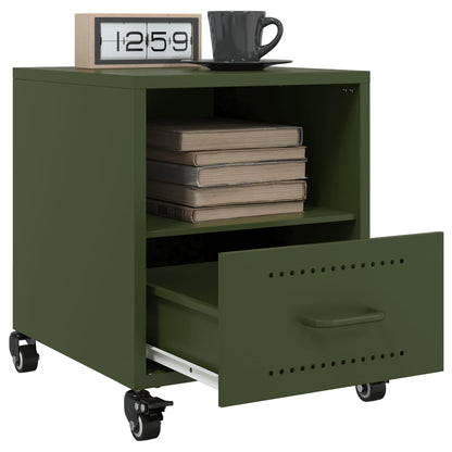 Bedside Cabinet Olive Green 36x39x43.5 cm Steel