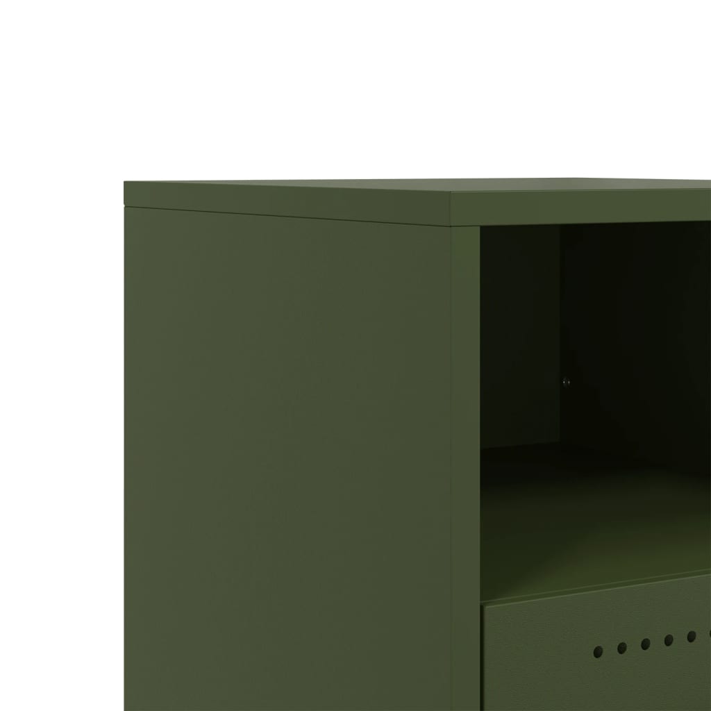 Bedside Cabinet Olive Green 36x39x43.5 cm Steel