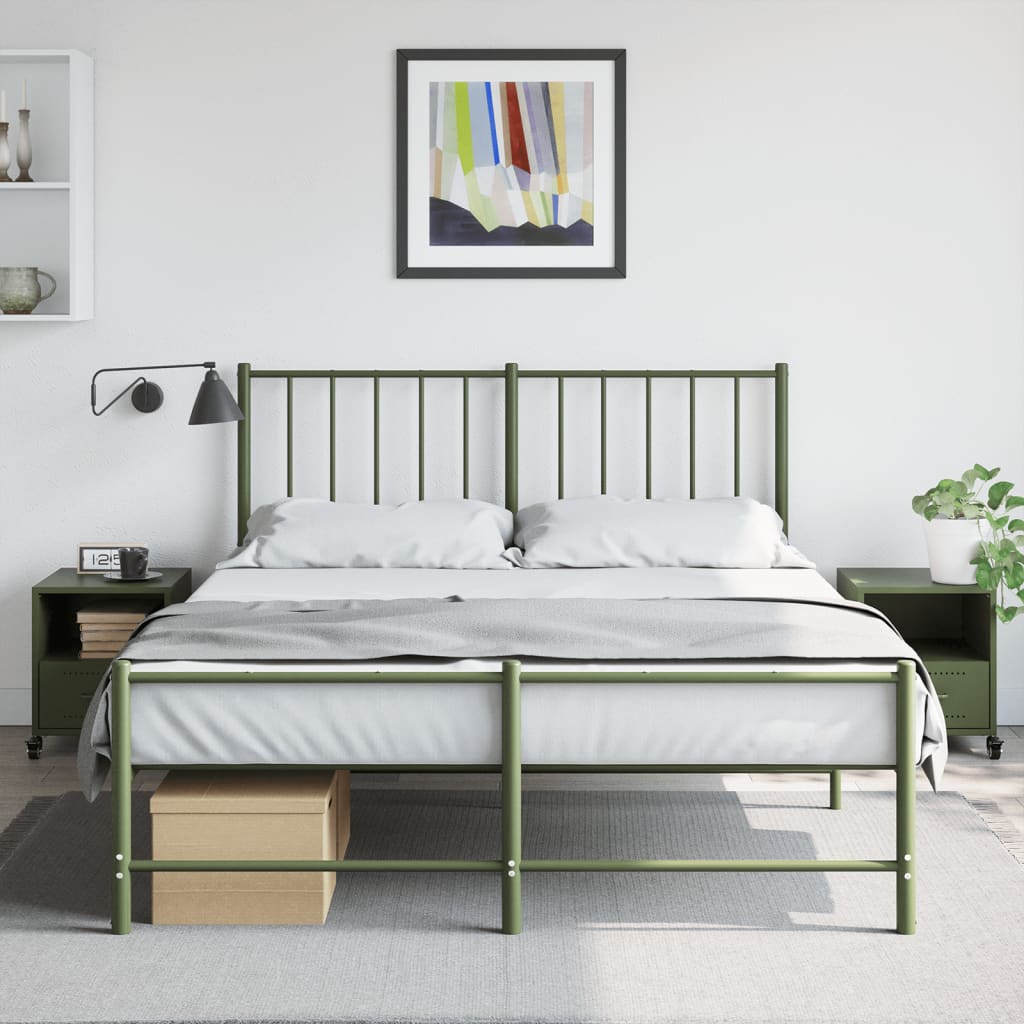 Bedside Cabinets 2 pcs Olive Green 36x39x43.5 cm Steel