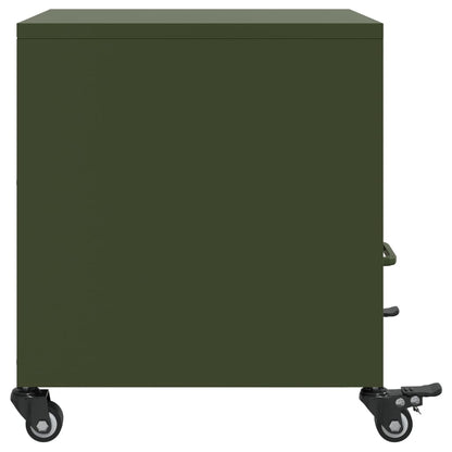 Bedside Cabinets 2 pcs Olive Green 36x39x43.5 cm Steel