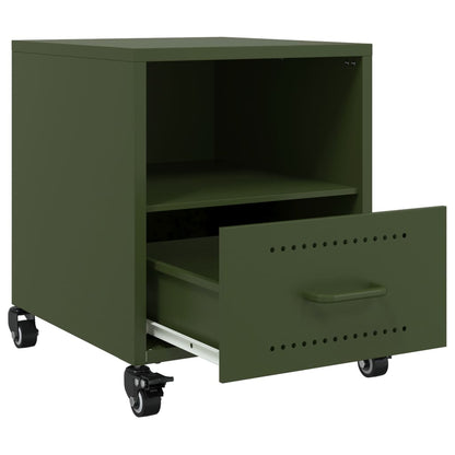 Bedside Cabinets 2 pcs Olive Green 36x39x43.5 cm Steel