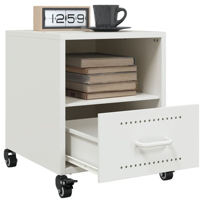 Bedside Cabinet White 36x39x43.5 cm Steel